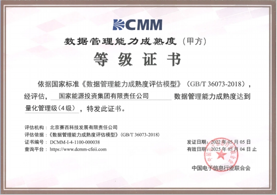 China Energy Passes DCMM Level-4 Certification-1