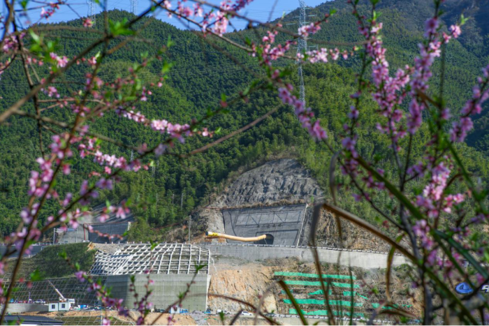 Spring scenery of Changlongshan Pumped Storage Power Station in China
