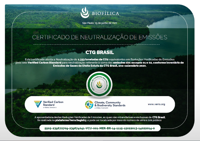 CTG Brasil neutralizes 100% of carbon emissions for the 2nd year-2