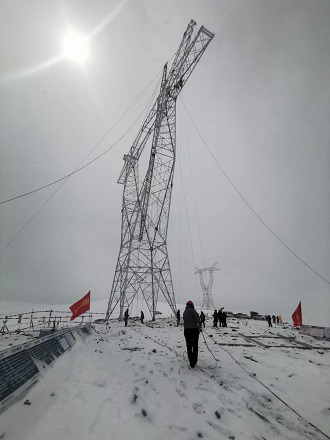 500kV Transmission Tower Erected at the World’s Highest Altitude of 5,357m-4