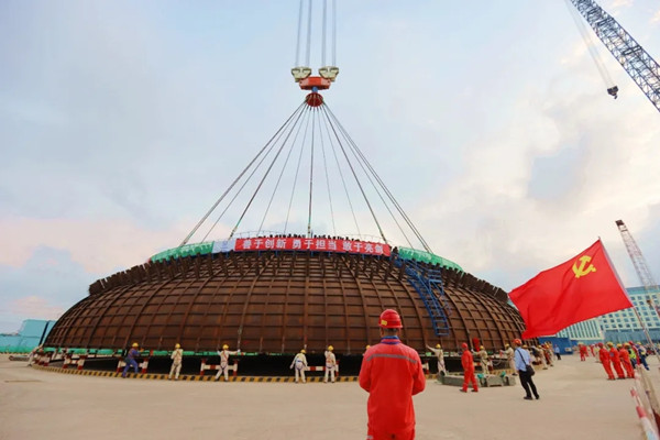 Fuqing unit 6 nuclear reactor receives outer dome-2